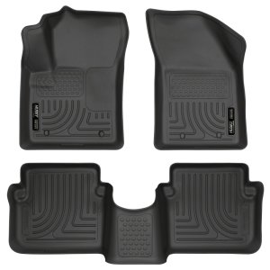 Dodge Avenger Floor Liners - Front + Rear - Husky Liners - WeatherBeater Series, Front + 2nd Row - Black - `11-`12